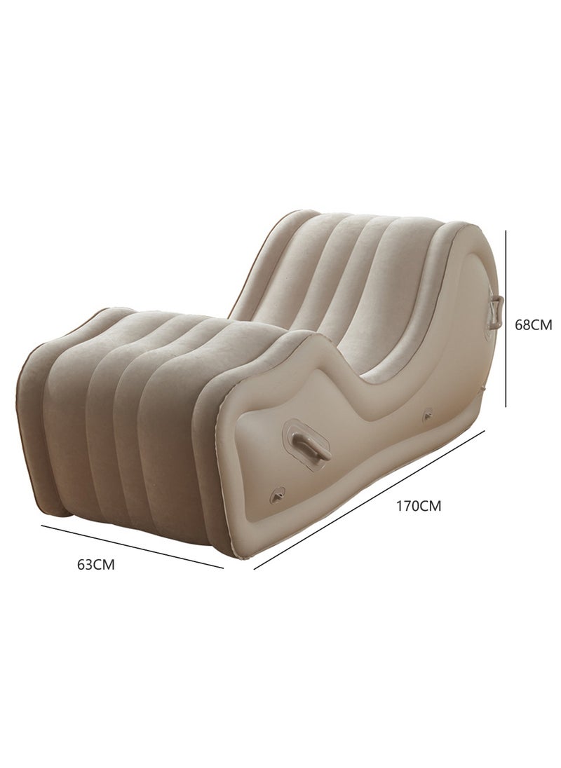 Sharpdo - Inflatable Sofa,Inflatable Lounge Chair Leisure Sofa Thickened Flocked Adult Lazy Sofa,One-Button Automatic Inflation - Image 1