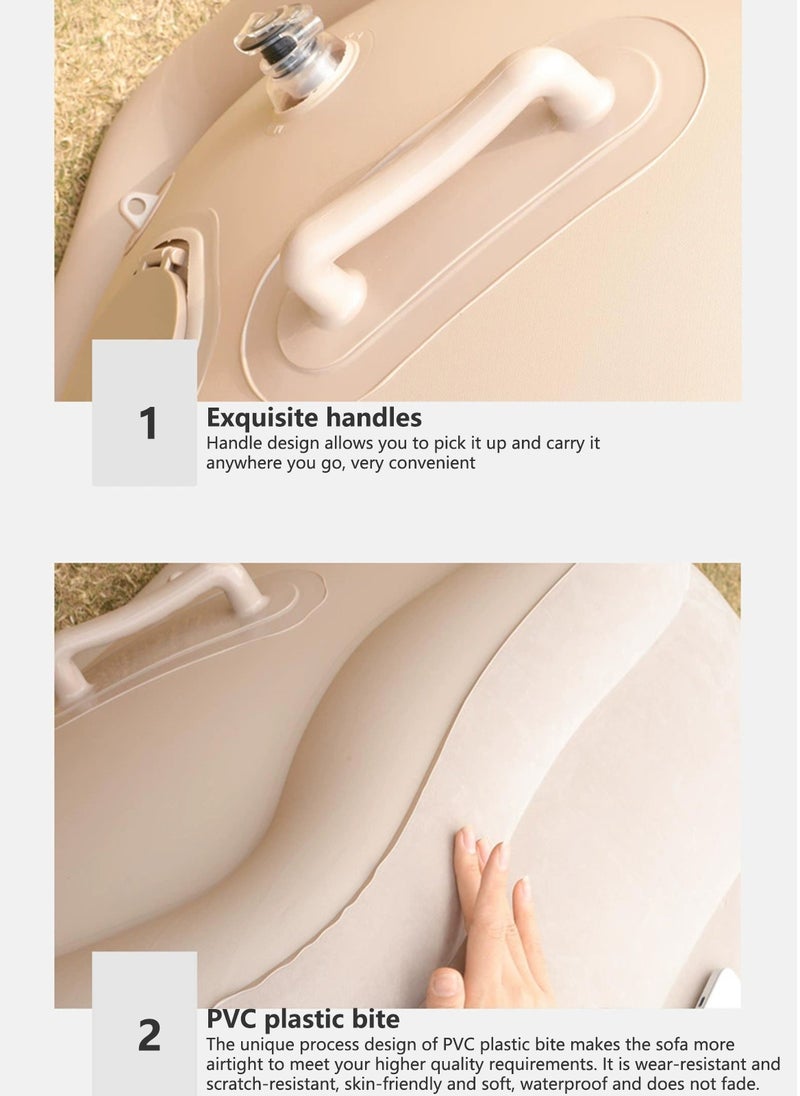 Sharpdo - Inflatable Sofa,Inflatable Lounge Chair Leisure Sofa Thickened Flocked Adult Lazy Sofa,One-Button Automatic Inflation - Image 1
