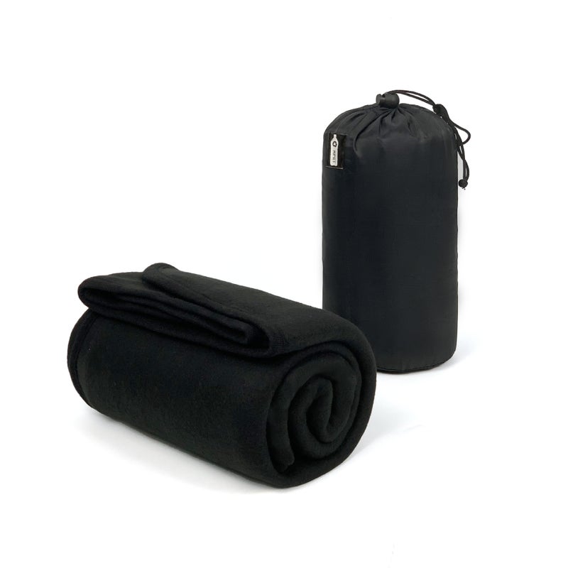 Multifunctional 2-in-1 Car Pillow Blanket Black Drawstring Pocket 