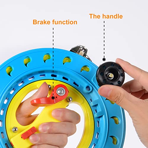 MIGREON Kite String Reel Winder with Brake, 1000ft 75 lbs Durable Line Kite String Tools for Adults/Kids/Teens/Women, with Safety Gloves - Image 3