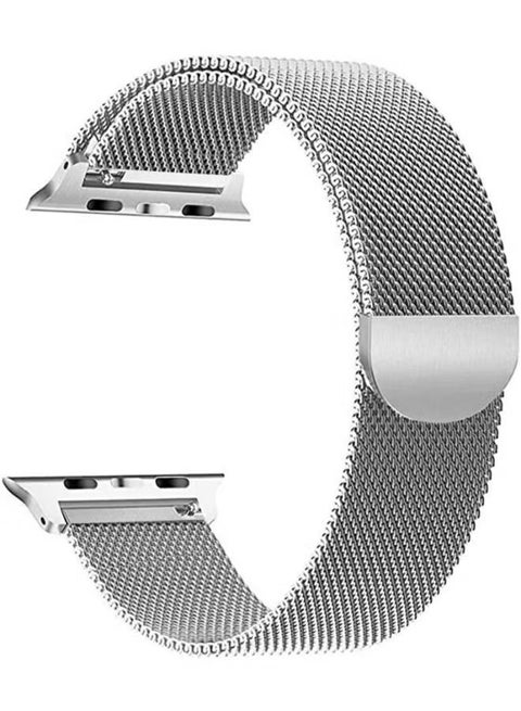Loop Stainless Steel Strap With Magnetic Clasp For Apple Watch 38mm 40mm 41mm Apple Watch Strap For Apple Watch Series 7/6 / SE / 5/4 / 3 / 2 / 1 Silver