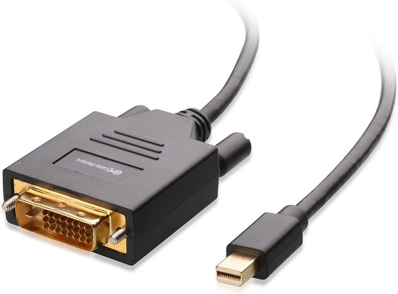CableMatters Mini DisplayPort to DVI Cable (Mini DP to DVI Cable) in Black 25 Feet - Thunderbolt and Thunderbolt 2 Port Compatible - Image 1