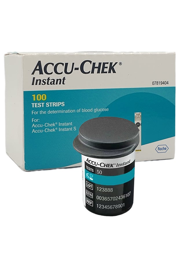 ACCU-CHEK 100-Piece Instant Blood Glucose Test Strips - Image 1