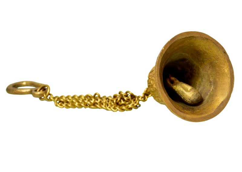 Purpledip Temple Hanging Bell : Small Bell for Home Temple, Door, Hallway Chain Length 27 inch(10783A) - Image 5