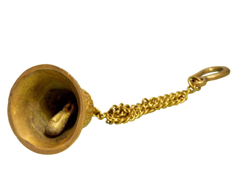 Purpledip Temple Hanging Bell : Small Bell for Home Temple, Door, Hallway Chain Length 27 inch(10783A) - Image 2