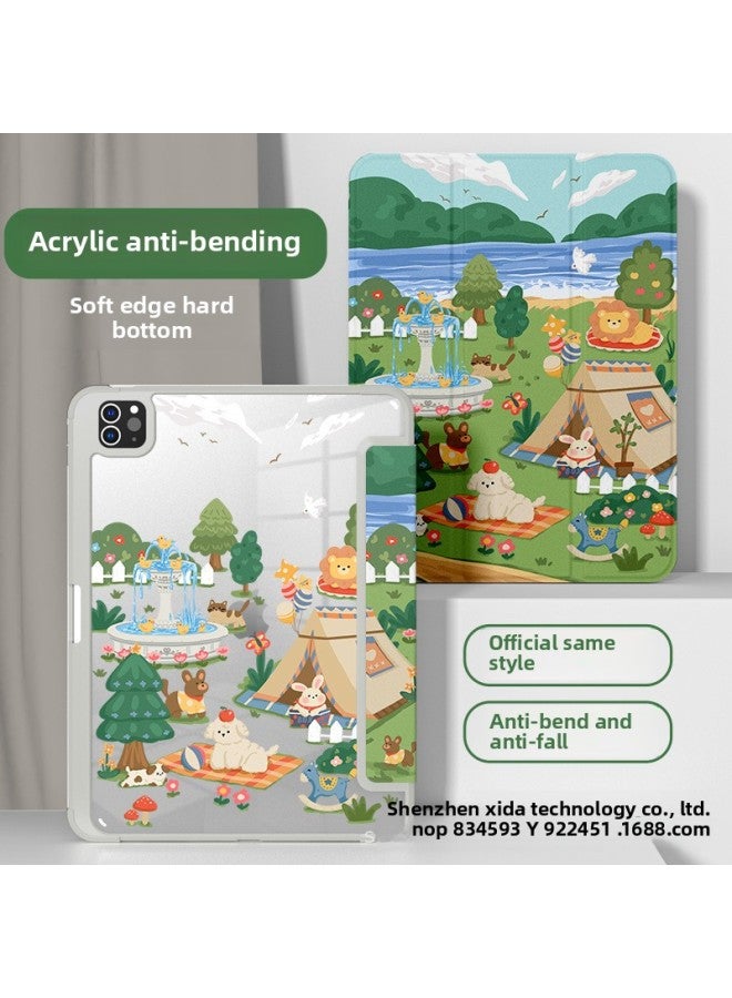 [Anti-bending Acrylic] Suitable For Ipad Protective Case Air5 Flat Case Ipad9 Childish Girl Ipad 11-Color:[acrylic 70% Off Style - Gray Edge Hard Shell + Pen Slot] - K4186 Yamashita Hut-Applicable Models:Ipad Mini6 (8.3inch )  - Image 2