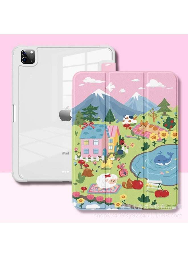 [Anti-bending Acrylic] Suitable For Ipad Protective Case Air5 Flat Case Ipad9 Childish Girl Ipad 11-Color:[acrylic 70% Off Style - Gray Edge Hard Shell + Pen Slot] - K4186 Yamashita Hut-Applicable Models:Ipad Mini6 (8.3inch )  - Image 1