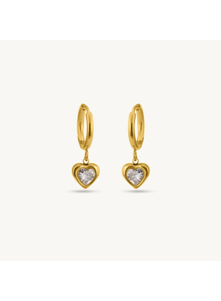 PALMONAS 18k Gold Tone Plated Gemini Heart Hoops
 for Women - Image 1