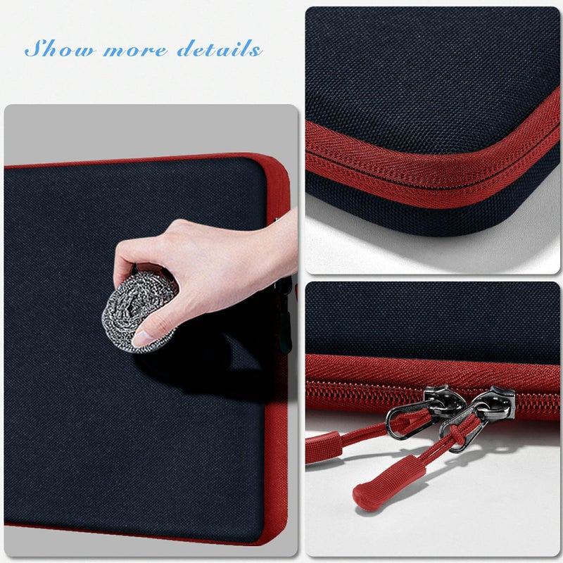 Hseok Laptop Sleeve 15.6 16 inch Case Compatible with MacBook Neo 16, MacBook Pro 16" M5/M4/M3/M2/M1, MacBook Air Pro 15", XPS 16, Most 15" 15.6" 16" Notebooks,Black&Red - Image 4