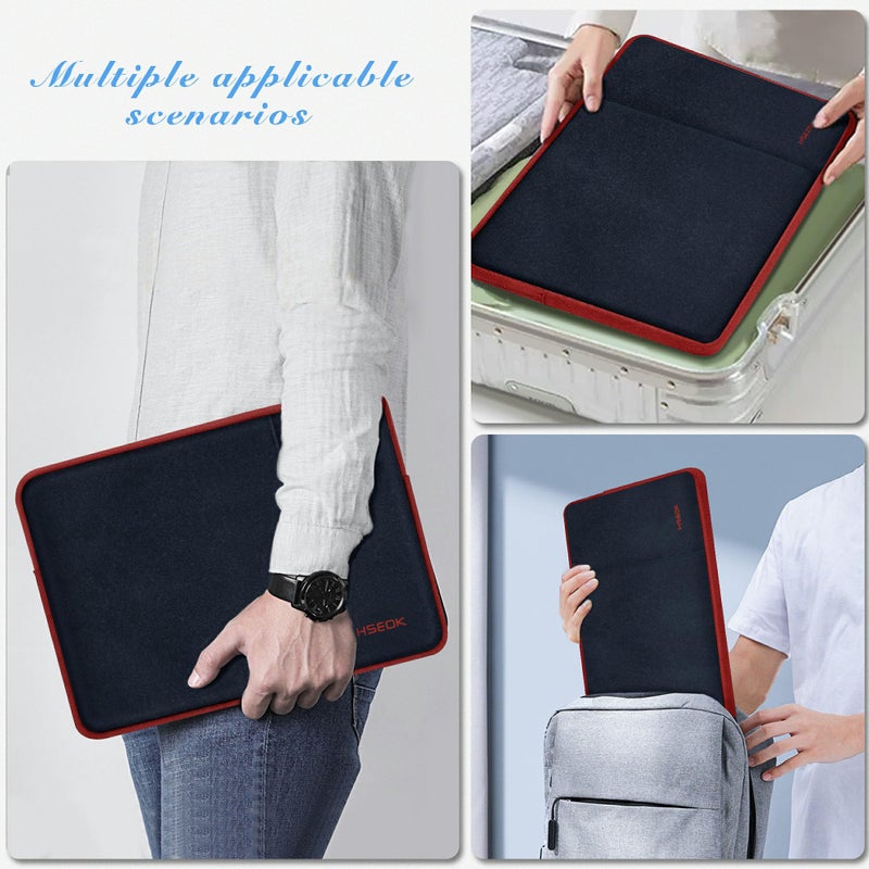 Hseok Laptop Sleeve 15.6 16 inch Case Compatible with MacBook Neo 16, MacBook Pro 16" M5/M4/M3/M2/M1, MacBook Air Pro 15", XPS 16, Most 15" 15.6" 16" Notebooks,Black&Red - Image 5