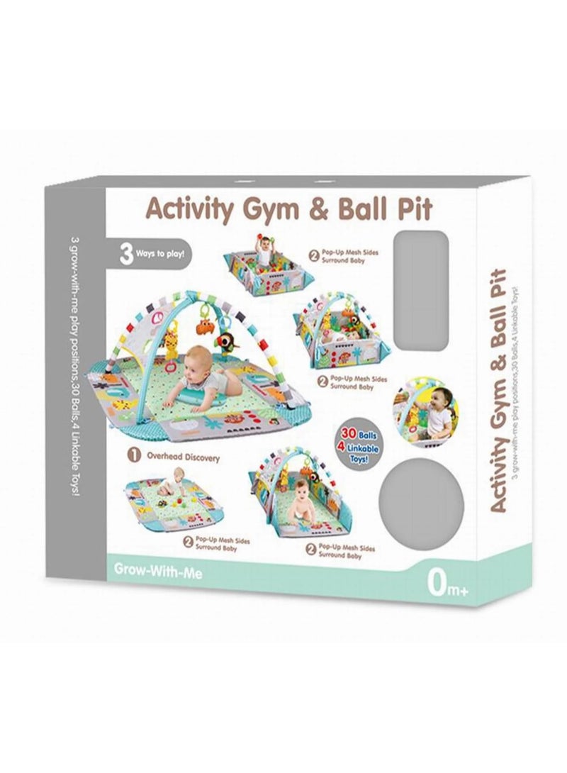 حصيرة أنشطة مع حوض كرات للأطفال – 3 في 1 Grow-With-Me - Image 4