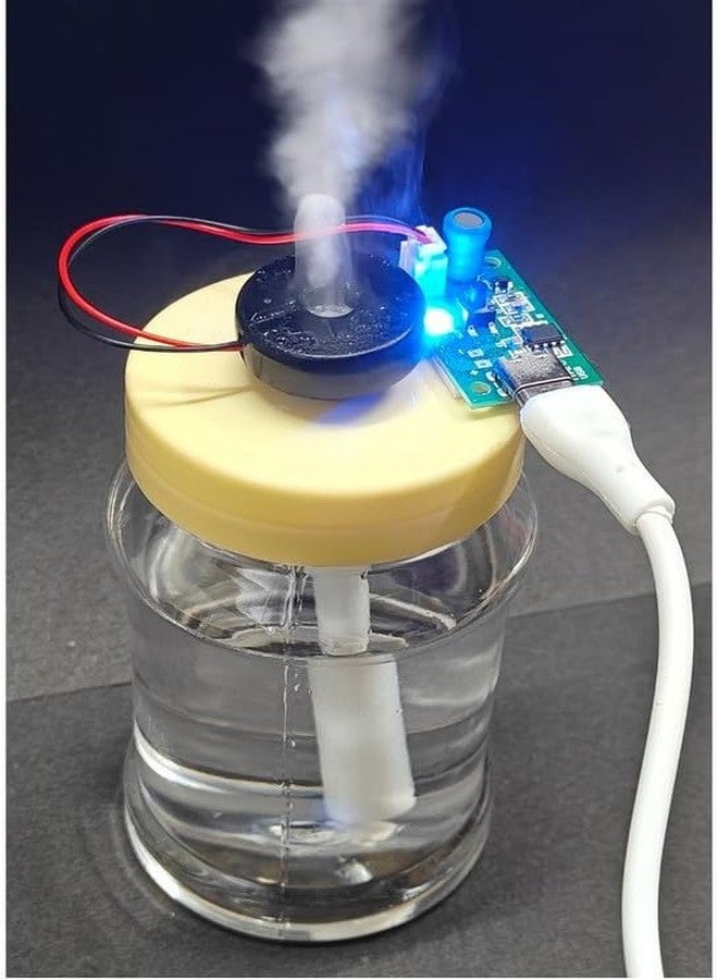 ESPtronics جهاز ترطيب الهواء البارد بالموجات فوق الصوتية من إي إس بيترونيكس، طقم تركيب ذاتي لصنع الضباب، وحدة من النوع C، لوحة دوائر كهربائية 5 فولت مع وعاء سعة 100 مل، مناسب للغرف والمكاتب وأحواض السمك والسيارات - Image 1