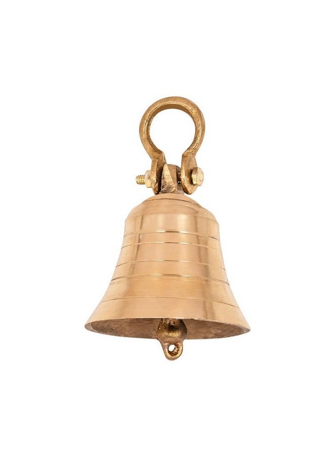 DOKCHAN Brass Wall Hanging Bell and Hanging Hook for Home Mandir Temple Decorative I Puja Room (Size - 10cm | Weight - 537gm) - Image 2