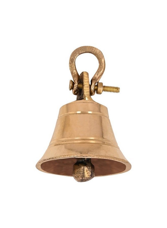DOKCHAN Brass Wall Hanging Bell and Hanging Hook for Home Mandir Temple Decorative I Puja Room (Size - 10cm | Weight - 537gm) - Image 3