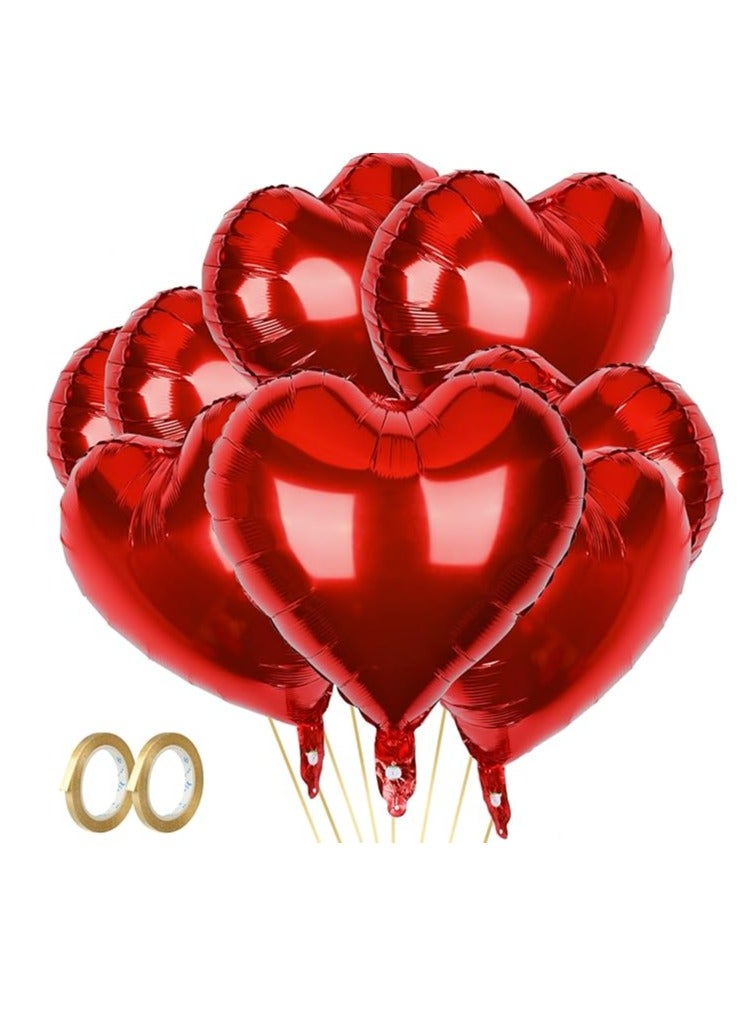 بالونات على شكل قلب من الفويل لعيد الحب، الحب مقاس 45، هيليوم بشكل للخطوبة والزفاف والذكرى السنوية وحفلات استقبال المولود (10 - أحمر) - Image 1