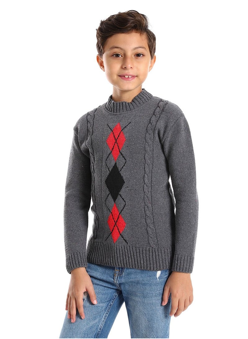 Caesar - Wool Boys Pullover With Multi Design - Image 1