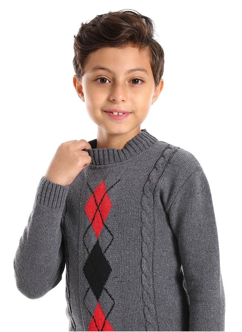 Caesar - Wool Boys Pullover With Multi Design - Image 1