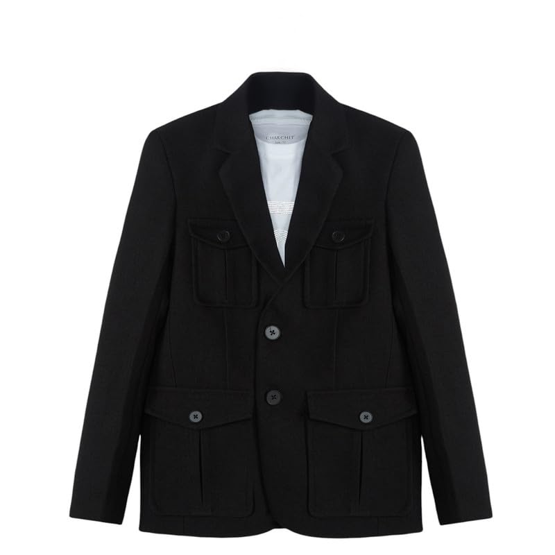 CHARCHIT Boys Regular Fit Black Blazer and T-Shirt Set - Image 1