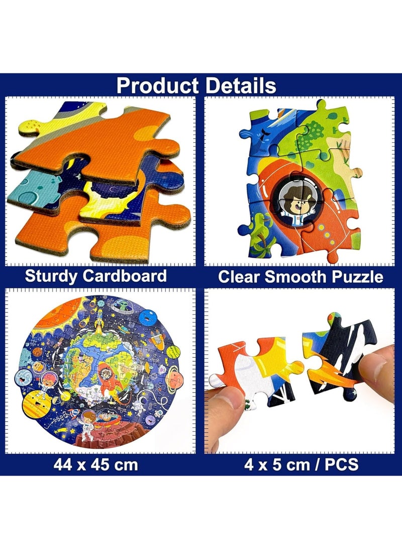 SYOSI Floor Jigsaw Puzzle, 128 Piece Large Space Rocket Puzzle for Kids, Educational Toddler Puzzle Game, Enhances Cognitive and Motor Skills, 44×45cm, Suitable for Boys and Girls Ages 3 to 8 - Image 3