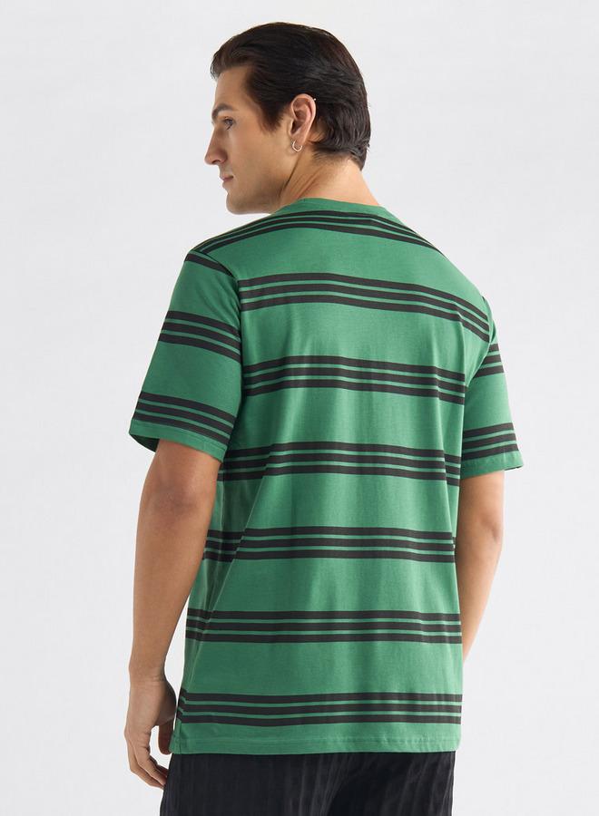 سبلاش فيڤ تيشيرت مخطط بياقة ضيقة وأكمام قصيرة - Image 3