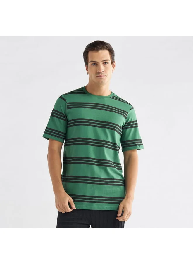 FAV Striped T-shirt with Crew Neck and Short Sleeves