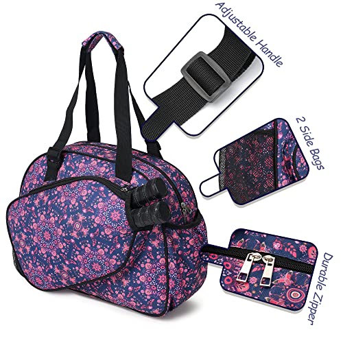 Boulder Bee Pickleball Bags, PickleBall Tote Bag for Women, Hand/Shoulder Gym Bag w Water Bottle Holder, With Pickleball Racquet Holder (Pink Triangle) - Image 4
