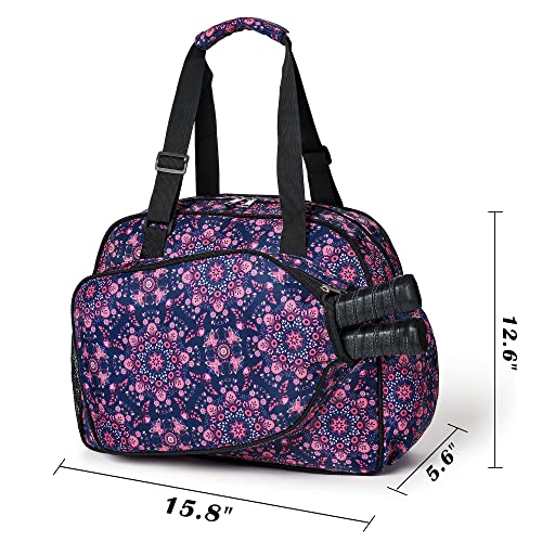 Boulder Bee Pickleball Bags, PickleBall Tote Bag for Women, Hand/Shoulder Gym Bag w Water Bottle Holder, With Pickleball Racquet Holder (Pink Triangle) - Image 5