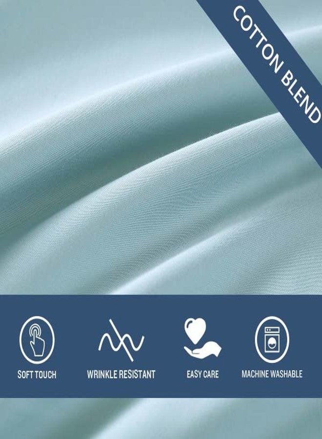 Tommy Bahama - King Size Sheet Set, Long-Staple Sateen Cotton Blend Bedding, 1000-Thread Count, Deep Pockets, Bed Sheets with Matching Fitted Sheet & Pillowcases (Solid Turquoise) - Image 5