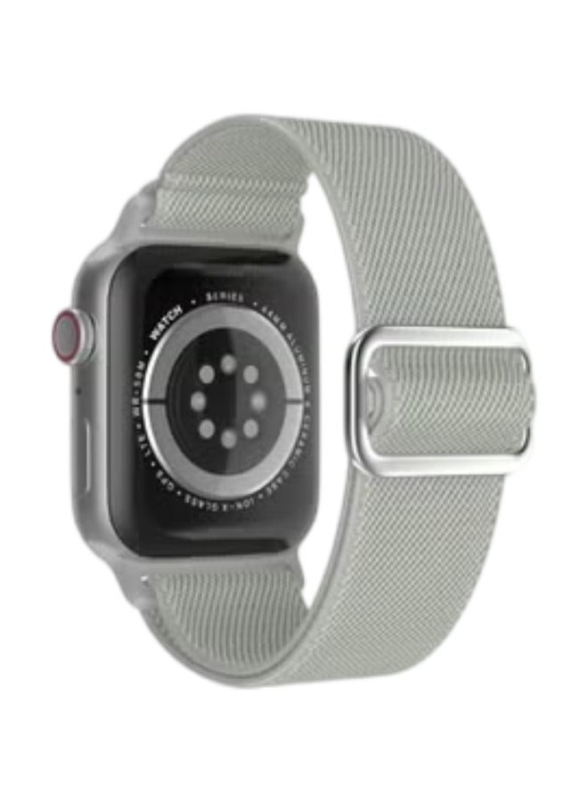 ترامكس سوار معصم رمادي مطاطي قابل للتمدد متوافق مع سوار ساعة أبل واتش للرجال 40 ملم للرجال 41 ملم للرجال 38 ملم للرجال 42 ملم، سوار معصم نايلون ناعم مضفر مرن لساعة iWatch Series 10 9 9 8 7 7 6 5 4 3 3 2 1 SE Ultra - Image 4