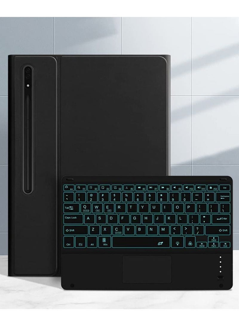 Keyboard Case for Galaxy Tab S8 Ultra 14.6 inch 2022, Wireless Detachable Backlight with Touchpad, Protective Cover - Image 1