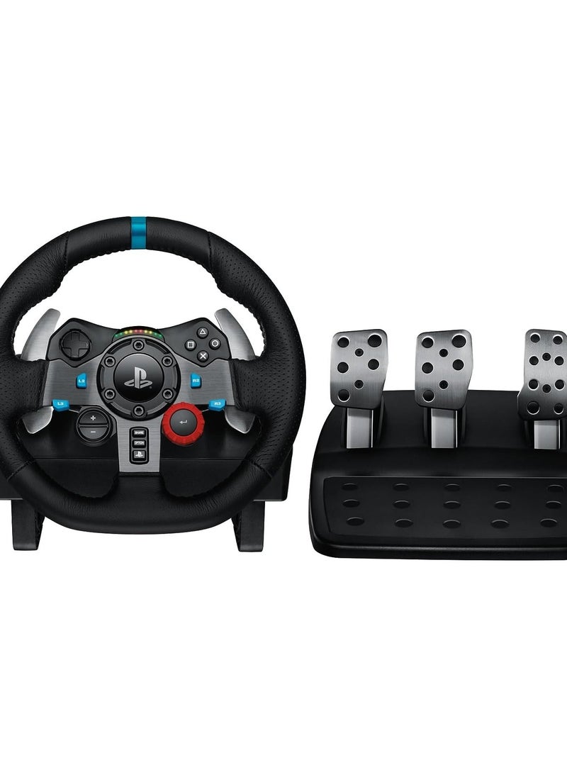Generic Dual Motor Feedback Driving Force Gaming Racing Wheel with Responsive Pedals For Gameing  - Image 1