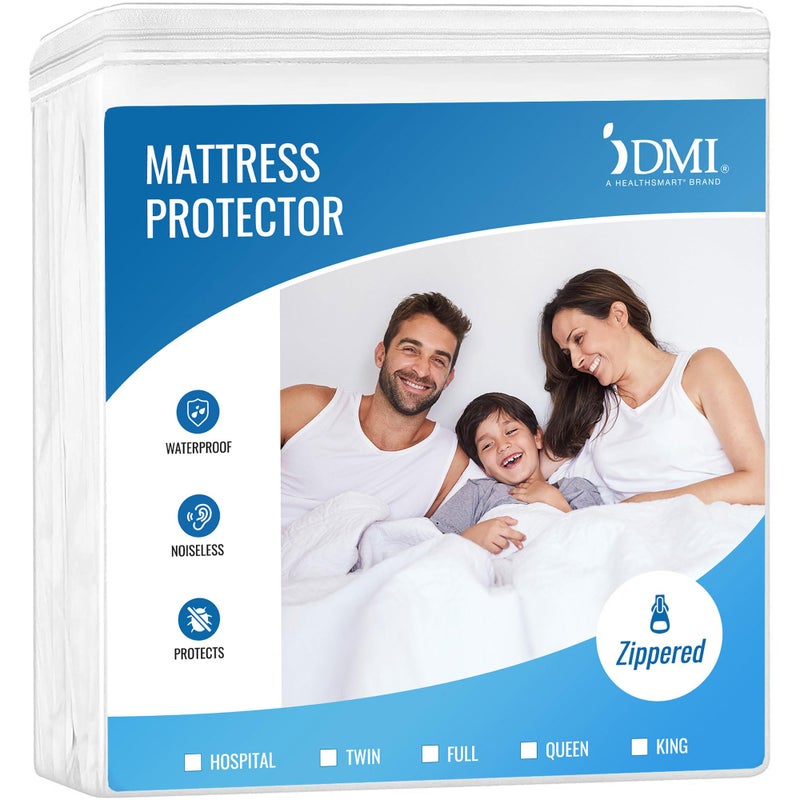 DMI Waterproof Mattress Protector and Mattress Cover, Soft, Encased Zippered Fit, Twin, Packaging may vary - Image 1