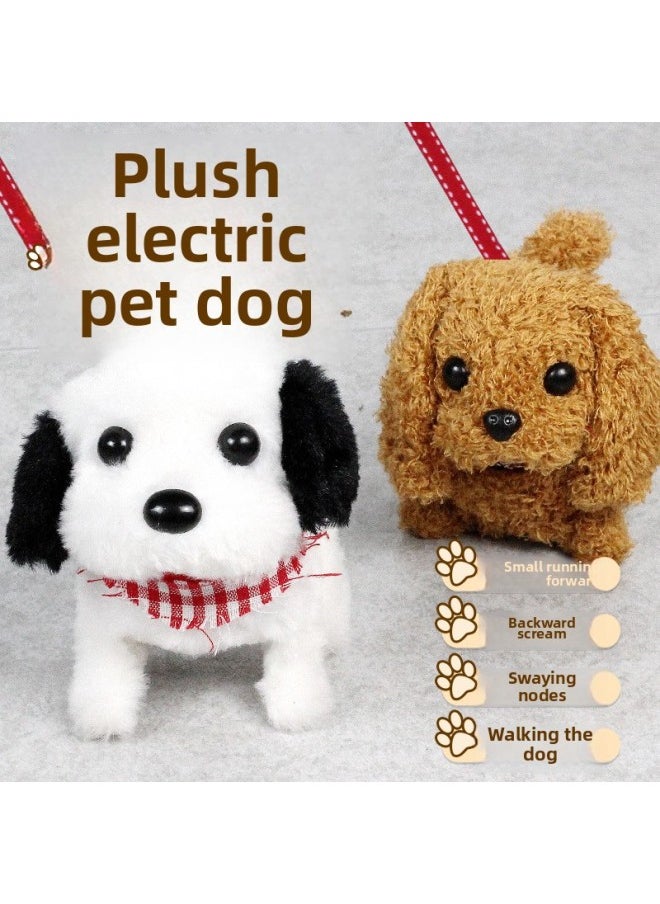 Children's Toy Dog Walking Will Call Baby Simulation Electric Plush Puppy Will Sound Boy Pet Dog Girl-Color:[Charging Version] Electric Teddy + Feeding Package  - Image 3