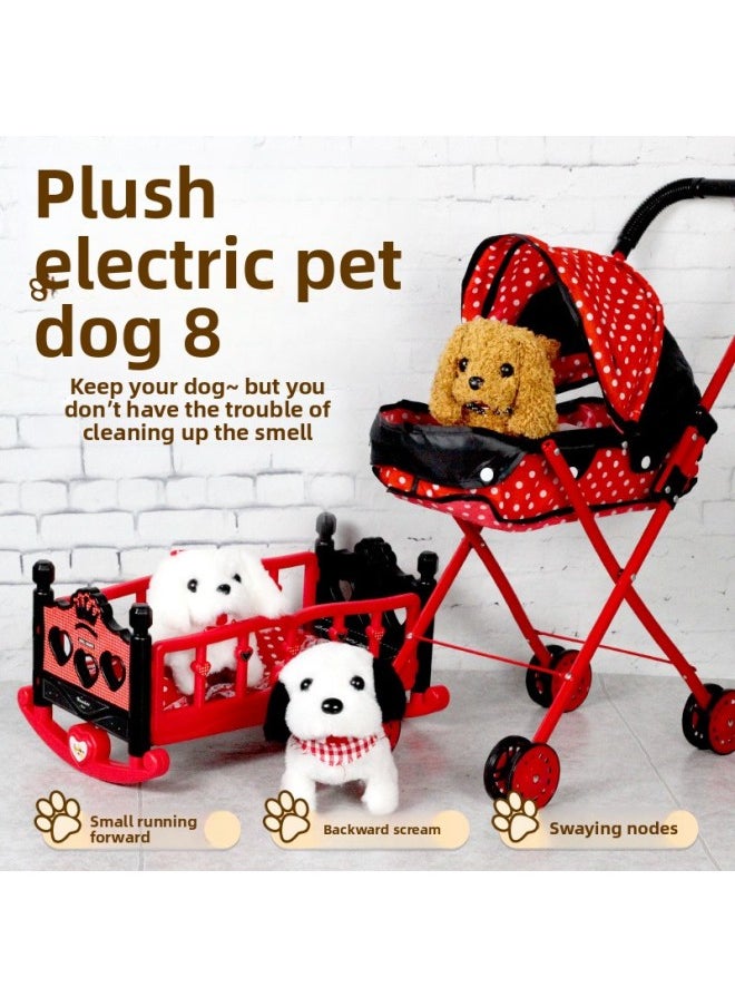 Children's Toy Dog Walking Will Call Baby Simulation Electric Plush Puppy Will Sound Boy Pet Dog Girl-Color:[Charging Version] Electric Teddy + Feeding Package  - Image 4