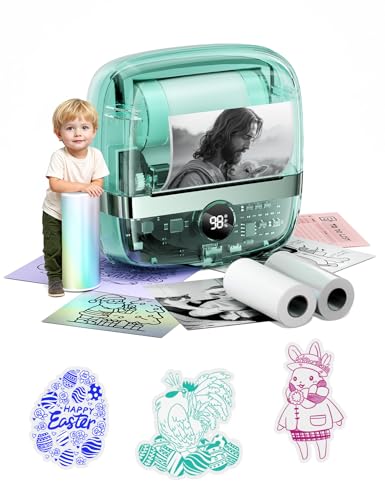 Memoking Mini Sticker Printer- Print Pod 300dpi T02 Pro Sticker Printer Box Thermal Inkless Sticker Maker for Kids Bluetooth Label Maker Photo Printer Instant Print, for Study Note, Journal, DIY, Gift - Image 1