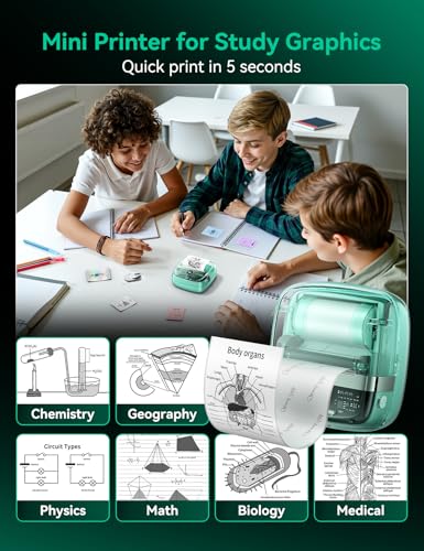 Memoking Mini Sticker Printer- Print Pod 300dpi T02 Pro Sticker Printer Box Thermal Inkless Sticker Maker for Kids Bluetooth Label Maker Photo Printer Instant Print, for Study Note, Journal, DIY, Gift - Image 3