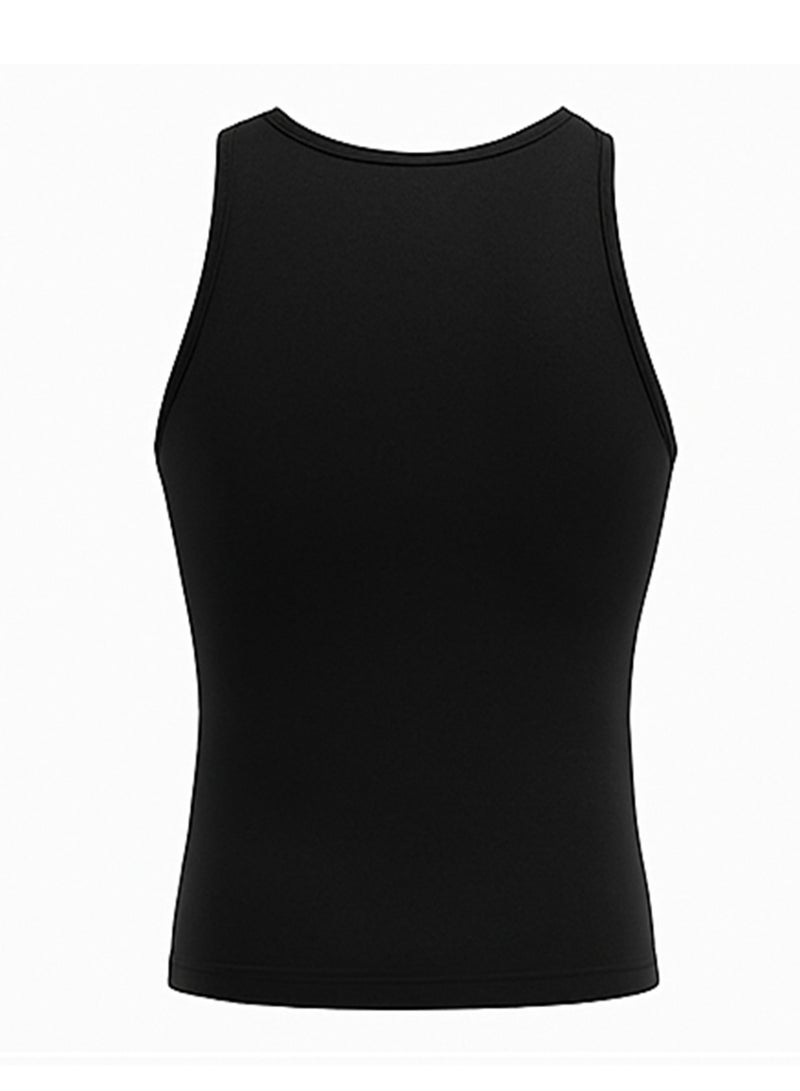 Tango Sleeveless Shirt Lycra Cotton (Black) - Image 2