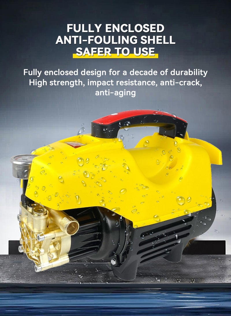 ULHYC Electric Pressure Washer 2900 PSI Max 3.1 GPM 3100W Compact Portable Power Washer with 66 FT Hose Adjustable Nozzles and Foam Cannon, Small Car Pressure Washer for Home/Patio/Driveway/Yellow  - Image 4