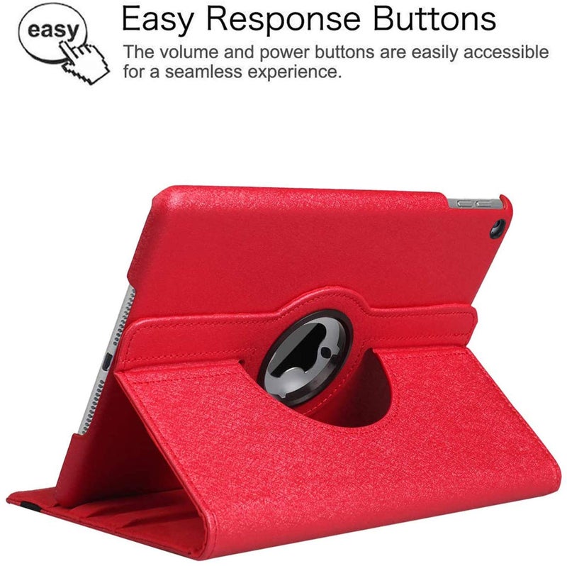 LXS New Case for iPad 9.7 inch 2018 2017/ iPad Air 2 Case - 360 Degree Rotating Stand Protective Cover Smart Case with Auto Sleep/Wake for Apple iPad 5th/6th Generation (Red) - Image 4
