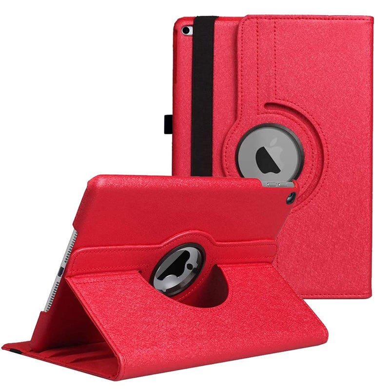 LXS New Case for iPad 9.7 inch 2018 2017/ iPad Air 2 Case - 360 Degree Rotating Stand Protective Cover Smart Case with Auto Sleep/Wake for Apple iPad 5th/6th Generation (Red) - Image 1