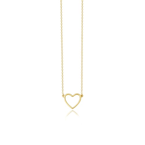 Zeffy Heart Necklace for Women 18k Gold Plated Cute Necklaces Trendy Open Heart Choker Necklaces Dainty Simple Gold Jewelry for Women Gifts - Image 1