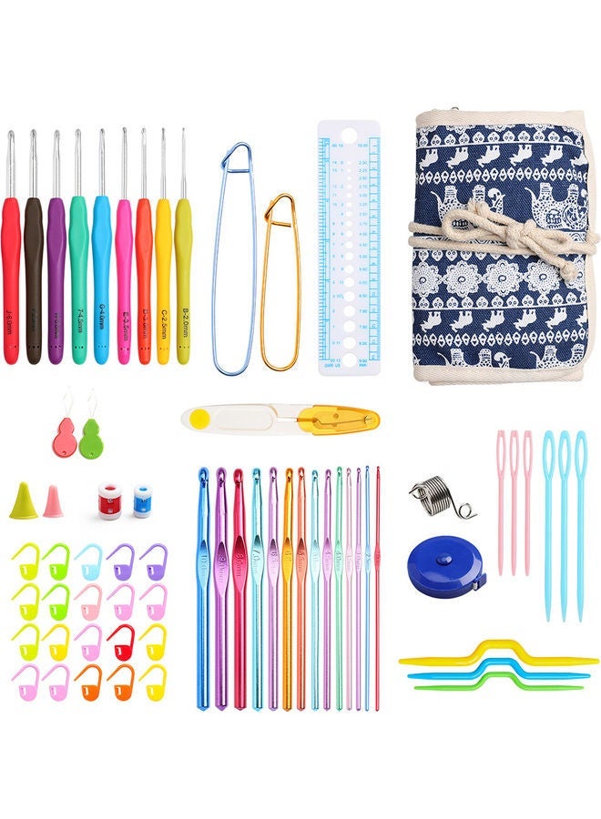 NIBEMINENT 65-Piece Crochet Hooks Set With Storage Bag Multicolour - Image 1