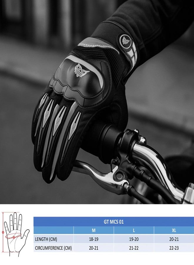 BADOWL RYDON Knuckle Protection Riding Gloves | Anti-Slip Grip & Touchscreen Sports Gloves | Durable, Breathable, All-Weather Design (Grey, M) - Image 2