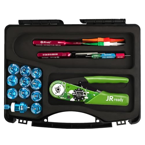 JRready ST21611 Aviation Crimp Tool Kit NEWAS2G Miniature Crimper M22520201 for G125 GO NOGO GAGE 11 Pcs Positioners DAK20B DRK20B M819691401 M819691410 Installing Removal Tool - Image 1