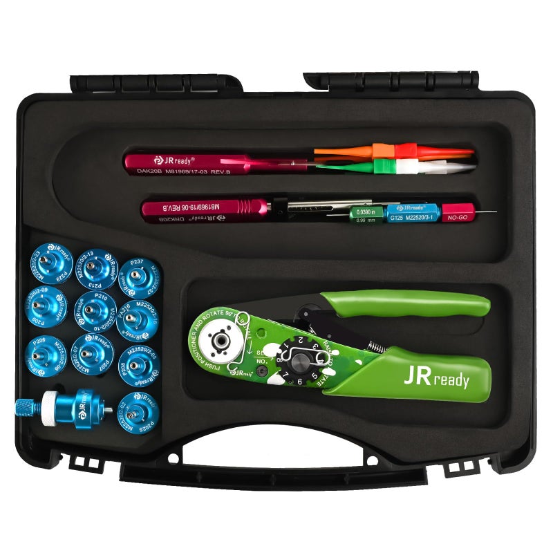 JRready ST21611 Aviation Crimp Tool Kit NEWAS2G Miniature Crimper M22520201 for G125 GO NOGO GAGE 11 Pcs Positioners DAK20B DRK20B M819691401 M819691410 Installing Removal Tool - Image 2