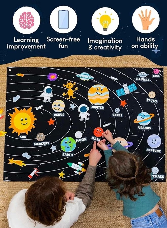 Ailily Solar System Toys for Kids – Montessori Planet Jigsaw Puzzle Game , Space Planets Game,Early Childhood Educational Interactive Toy with 32 Pieces (Earth/ Planets/ Astronauts), STEM Learning Game for Boys and Girls Ages 3+ - Image 3
