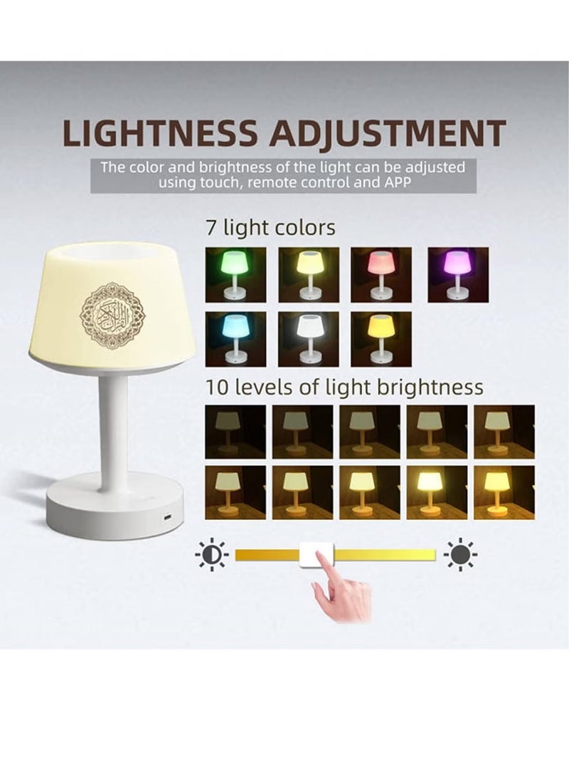 Raxoom Table Lamp Quran Speaker Muslim Bluetooth Speaker,Digital Speaker with Remote&Mobile App Night Light Desk Lamp for Kids - Image 3