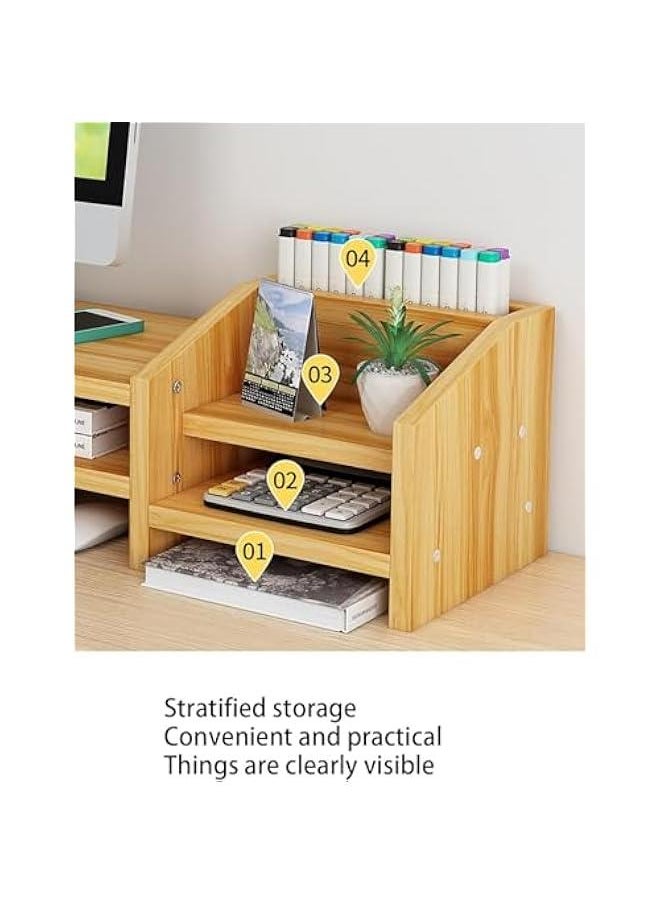 Monitor Stand Riser, 2 Tiers Wood Monitor Riser Stand with Storage Organizer, Multi-Purpose Desktop Organizer Riser for Computer,Laptop,Printer