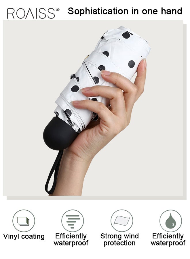 roaiss Unisex Multifunctional Umbrella with Black Vinyl Coating for Cooling and Heat Insulation 6 Rib 5 Fold Compact and Portable Design for Rain and Sun 260 Grams UPF50 Convenient and Durable - Image 3