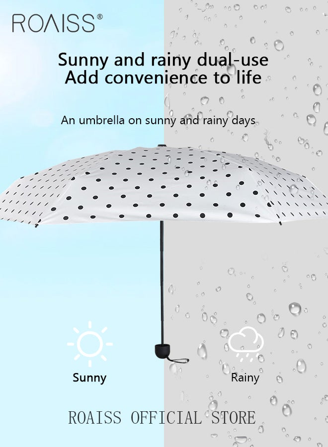 roaiss Unisex Multifunctional Umbrella with Black Vinyl Coating for Cooling and Heat Insulation 6 Rib 5 Fold Compact and Portable Design for Rain and Sun 260 Grams UPF50 Convenient and Durable - Image 2